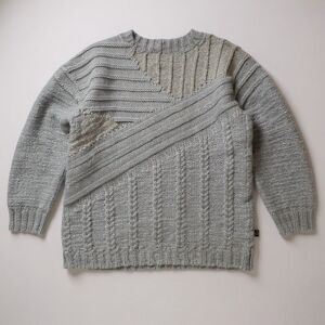 Women's sz 2/small Current/Elliott Alpaca Wool Sweater Gray Silver Cable Knit